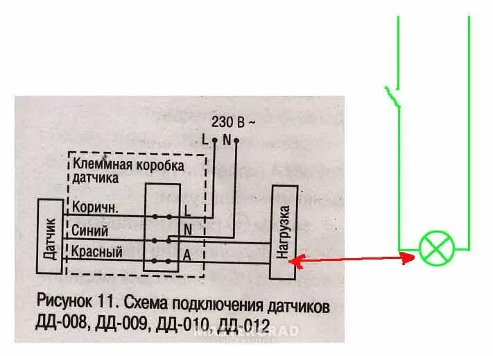 Подключение датчика дд 024 Подключения дд