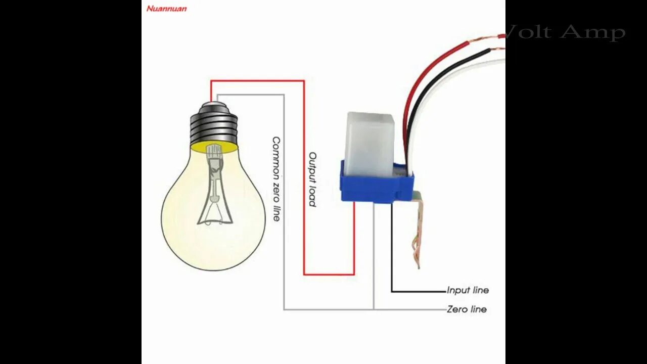 Подключение датчика день ночь Connection Diagram tutorial for a light controlled by a photocell/LightSensor - 