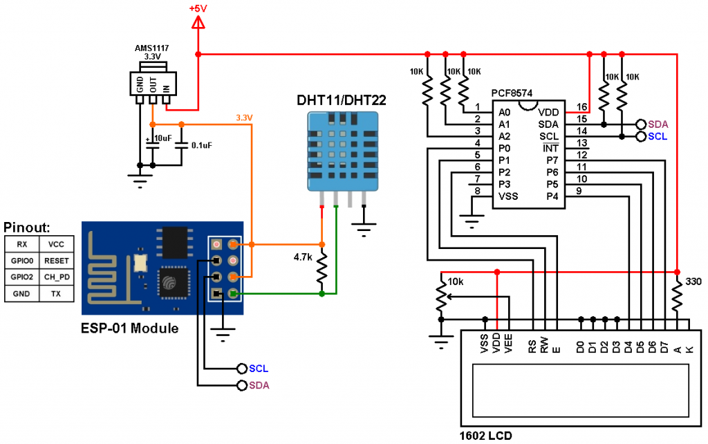 Подключение датчика dht22 к esp32 ESP8266 with DHT11 and DHT22 sensors