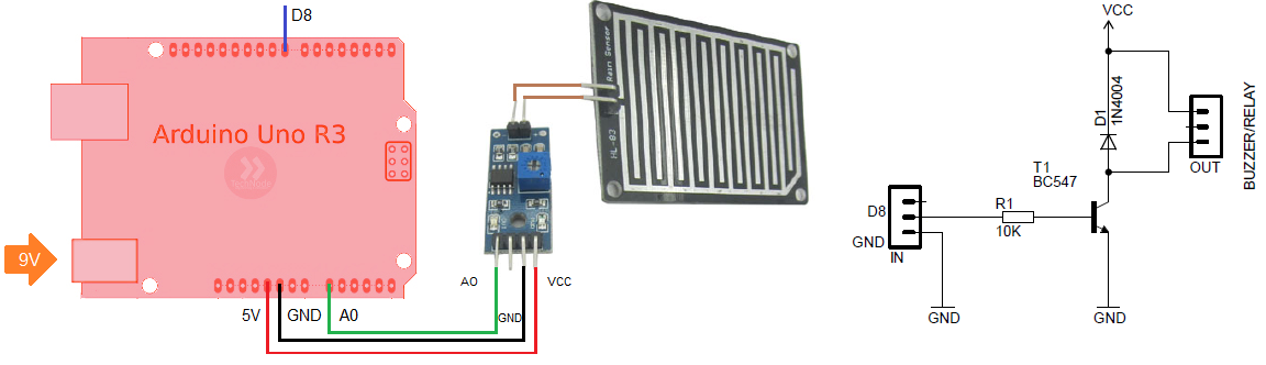 Подключение датчика дождя Arduino и датчик дождя