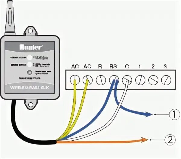 Подключение датчика дождя hunter Wireless Rain-Clik ™ - Installation Instructions Hunter Industries