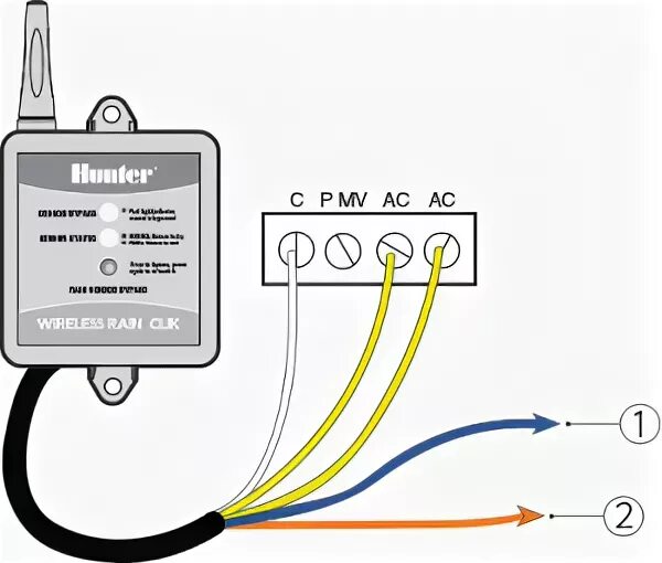 Подключение датчика дождя hunter Wireless Rain-Clik ™ - Installation Instructions Hunter Industries