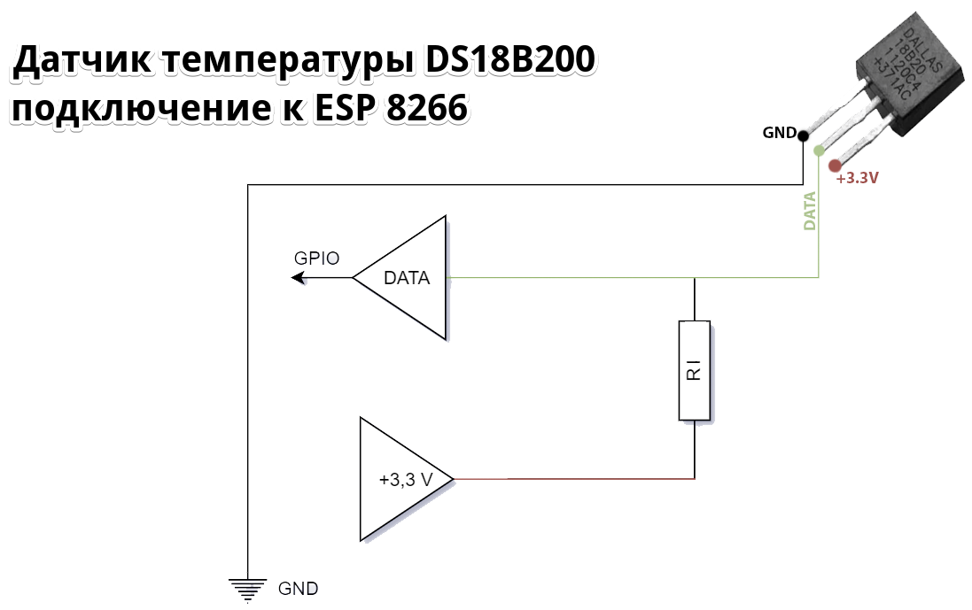 Подключение датчика ds1820 Датчик температуры DS18B20, чуть-чуть о протоколе 1-Wire и о iButton. TehnoZet-2