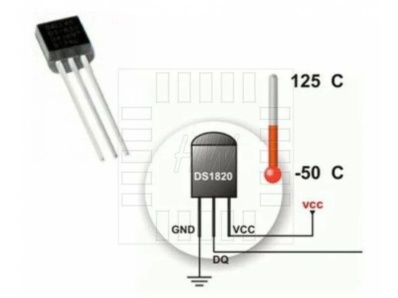 Подключение датчика ds1820 Датчик температуры ds1820: Герметичный датчик температуры DS18B20 / Купить в Мос