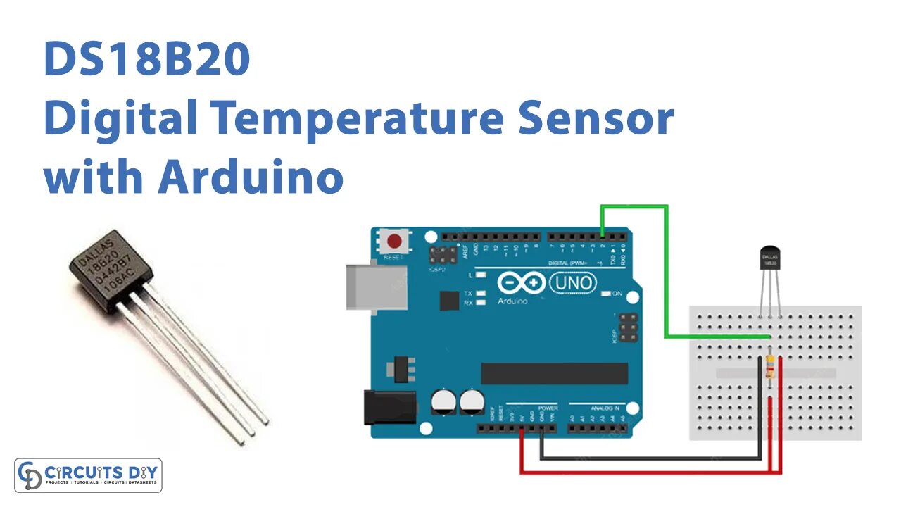 Подключение датчика ds18b20 к arduino Interfacing DS18B20 1-Wire Digital Temperature Sensor with Arduino UNO