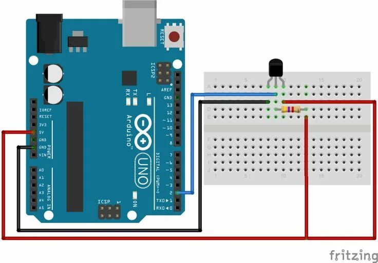 Подключение датчика ds18b20 к arduino DS18B20 Temperature Sensor with Arduino Schematic Diagram (normal mode) Random N