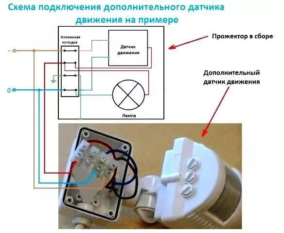 Подключение датчика движения Датчик движения схема HeatProf.ru