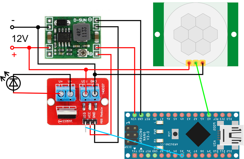Подключение датчика движения arduino Подсветим темные углы - инфракрасный датчик движения (HC-SR501) с доработкой, ча