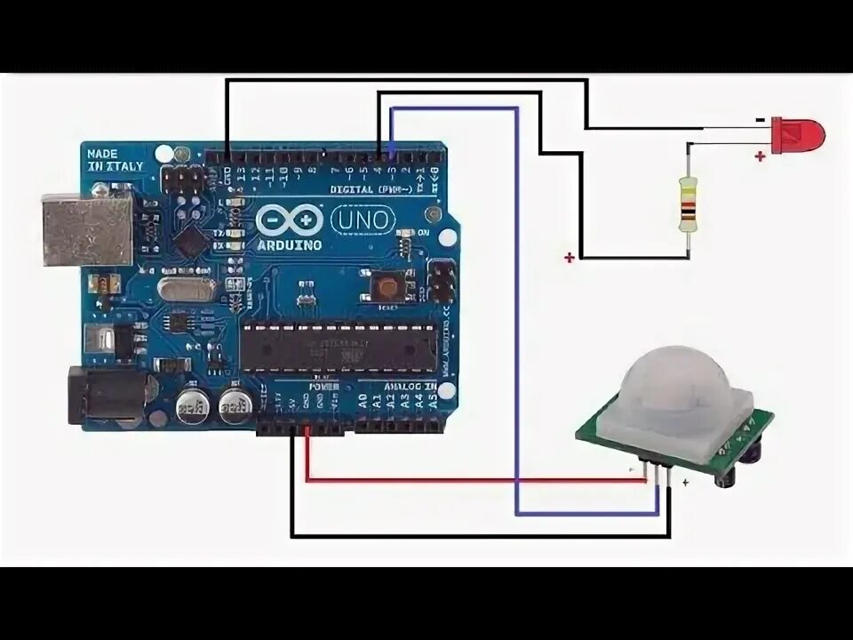 Подключение датчика движения arduino Arduino ile hareket sensörü devresi - YouTube