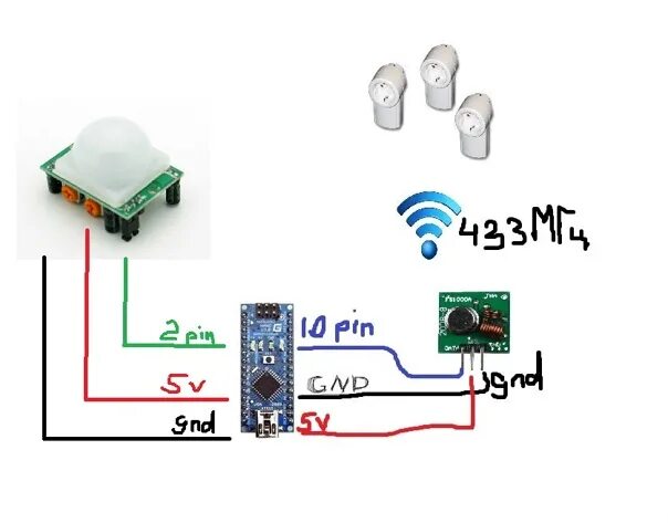 Подключение датчика движения arduino Автоматическое включение елки по датчику движения. Елка включается только тогда,