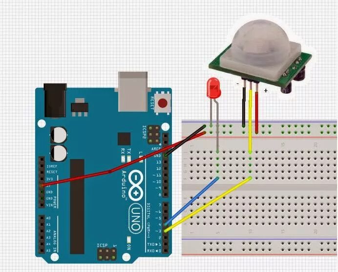 Подключение датчика движения ардуино схема Arduino ile Sensör Uygulamaları (Sıcaklık,Mesafe,Kızılötesi,Hareket) DonanımHabe