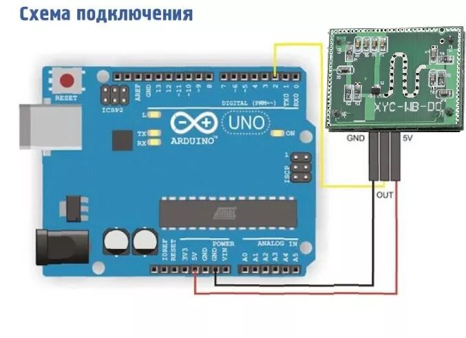 Подключение датчика движения ардуино схема Подключение микроволнового датчика движения к Arduino - У Павла!