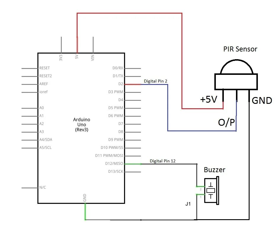 Подключение датчика движения ардуино схема PIR Sensor with Arduino