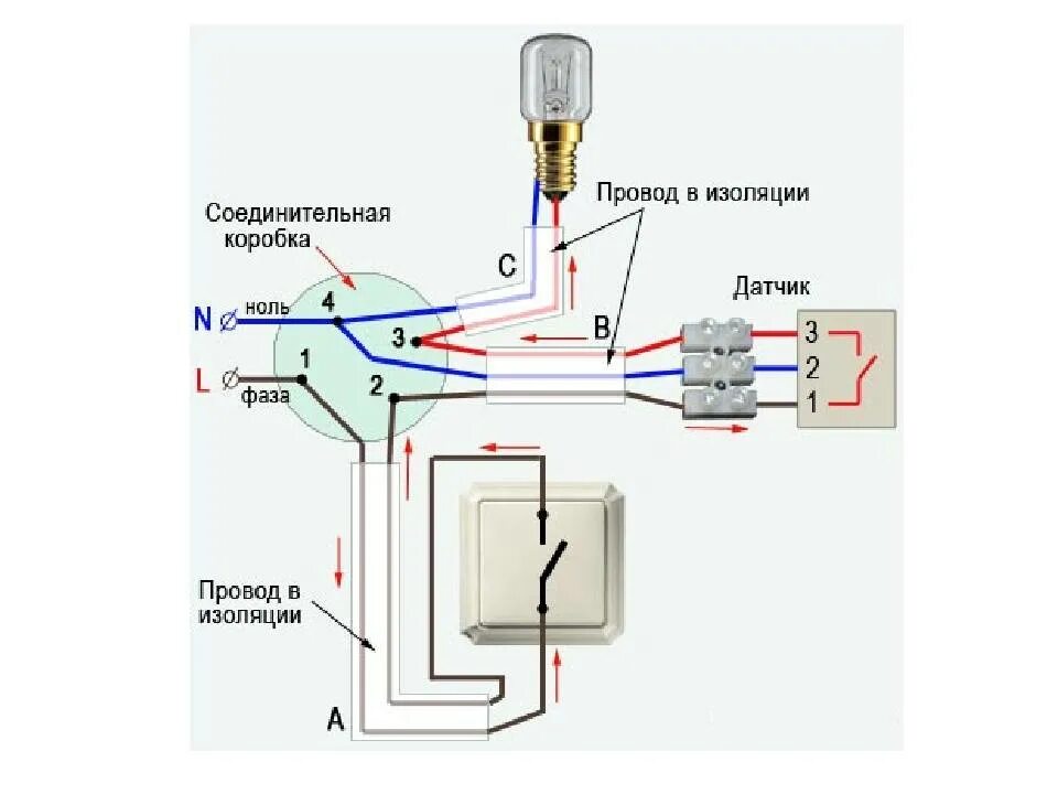 Подключение датчика движения через двухклавишный выключатель Реле датчика движения фото - DelaDom.ru