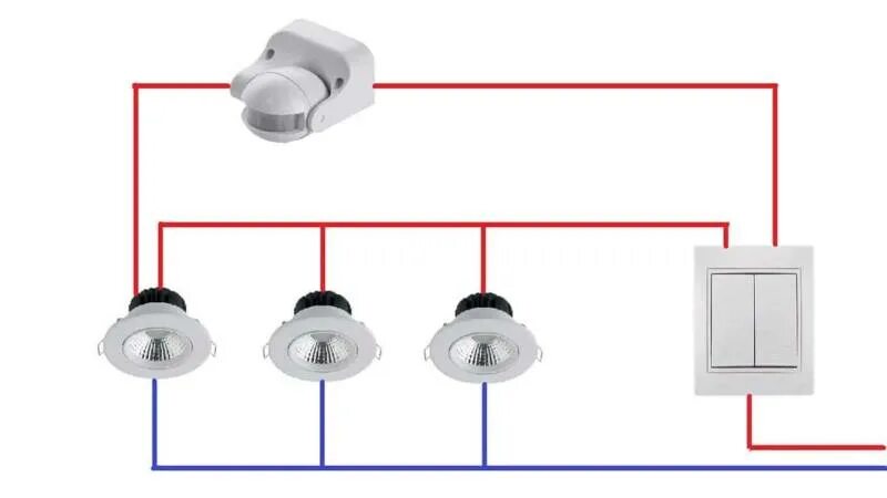 Подключение датчика движения через двухклавишный выключатель Светильники с датчиком движения: на солнечной батарее, беспроводной, настенный, 