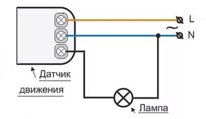 Подключение датчика движения к лампе Датчик движения для включения света: виды, выбор, схемы