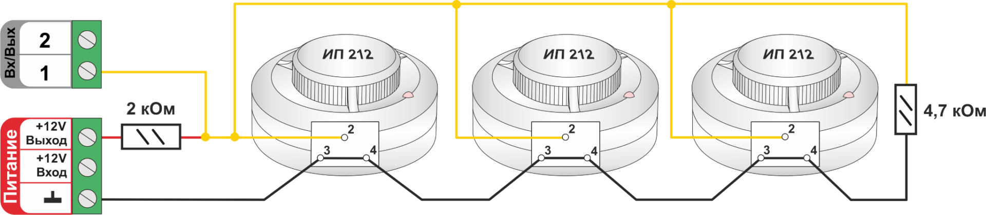 Подключение датчика дыма Схемы подключения датчиков - ТВП Электроникс