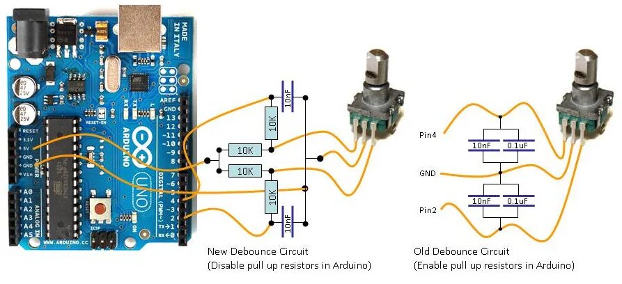 Подключение датчика энкодера Pin op Arduino