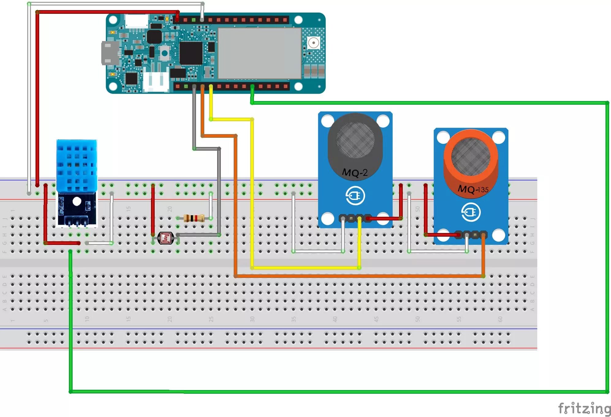 Подключение датчика газа к ардуино Portable Environment Monitoring - Arduino Project Hub