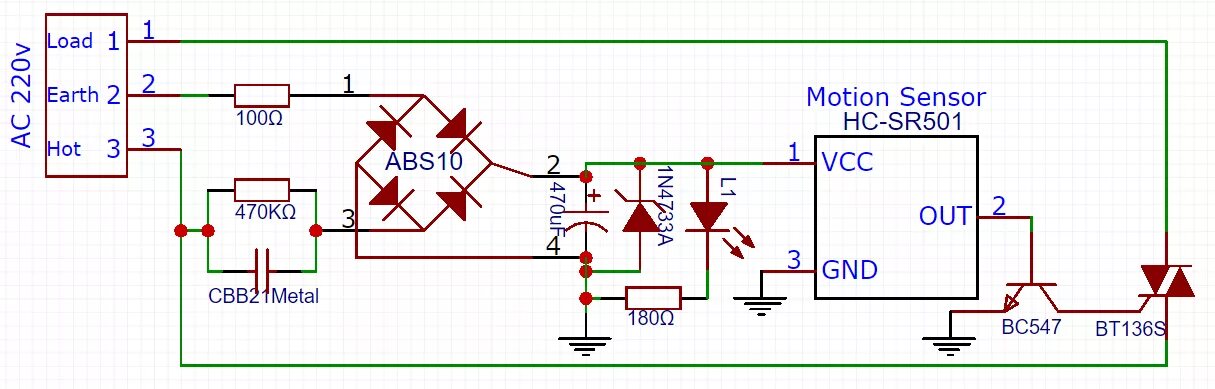 Подключение датчика hc sr501 i want to use motion sensor module ouput to trigger a triac - Electrical Enginee