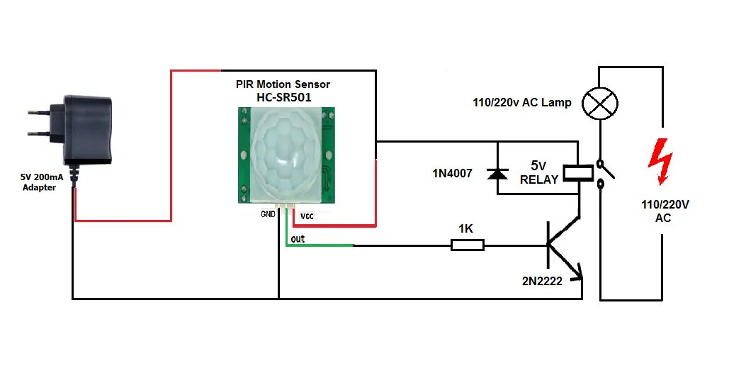 Подключение датчика hc sr501 Реле датчика движения фото - DelaDom.ru