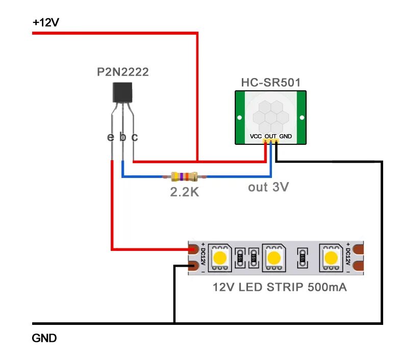 Подключение датчика hc sr501 led - PIR sensor not triggering P2N2222 - Electrical Engineering Stack Exchange