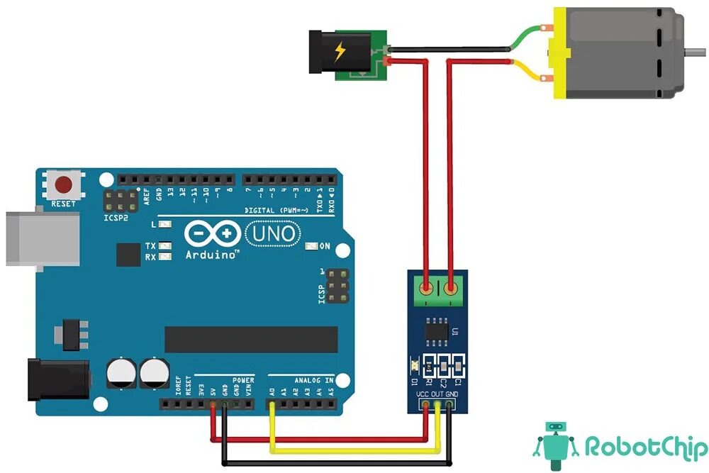 Подключение датчика холла к ардуино Подключение датчика тока ACS712 к Arduino - RobotChip