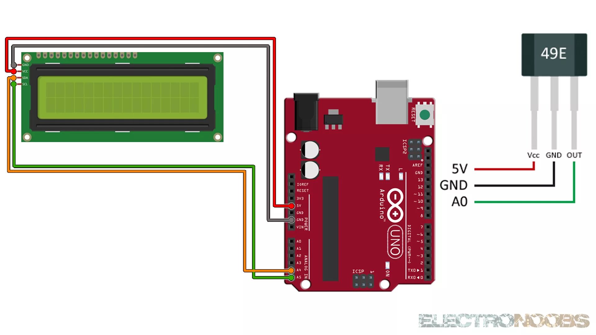 Подключение датчика холла к ардуино 49E hall magnetic sensor Arduino Tutorial