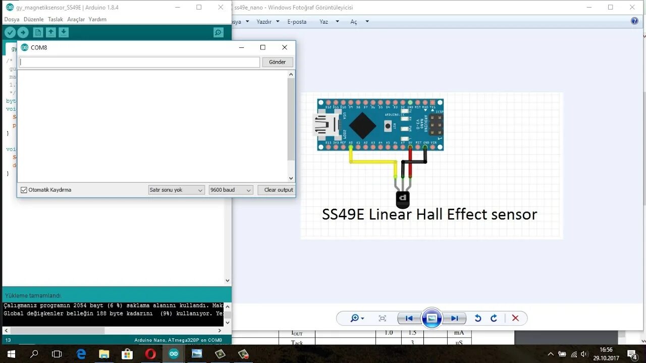 Подключение датчика холла ss49 к ардуино Arduino ile Manyetik sensör kullanımı (SS49E) / Linear hall effect sensor - YouT