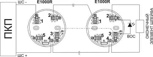 Подключение датчика ип 212 45 Компания "Р-контроль" :: E1000R база (розетка) для извещателей серии ЕСО1000 с р