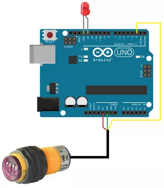 Подключение датчика ir к ардуино How to Build a Infrared Proximity Switch Circuit with an Arduino