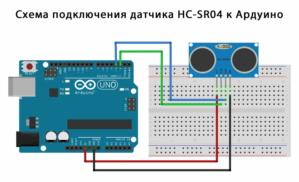 Подключение датчика ir к ардуино Схема подключения hc sr04