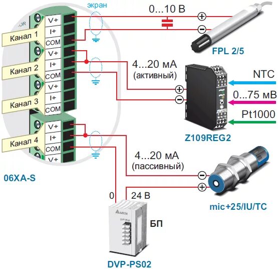 Подключение датчика к компьютеру dvp-06xa-s-in-analog - LAZY SMART