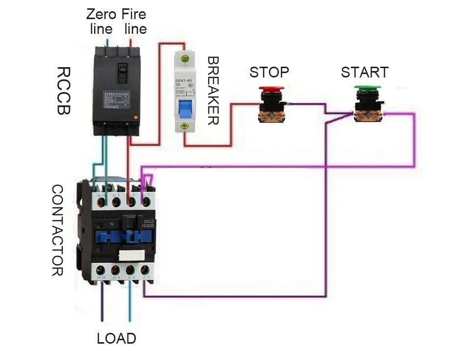 Подключение датчика к пускателю Physical wiring diagram of CJX2 contactor - Knowledge - Yueqing Winston Electric