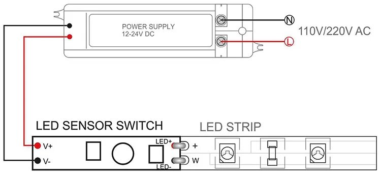 Подключение датчика к светодиодной ленте 12 В светодиодный диммер встроенный сенсорный диммер светодиодный сенсорный пере
