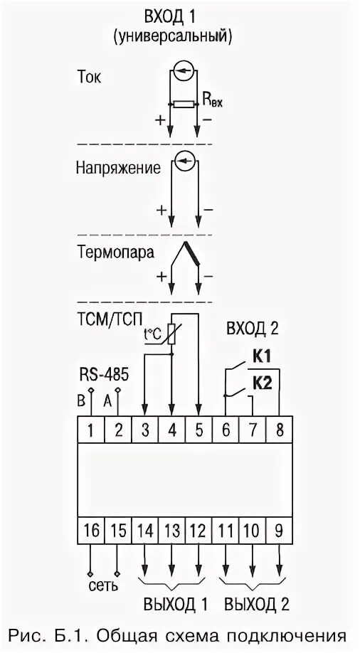 Подключение датчика к трм ТРМ101. Приложение Б