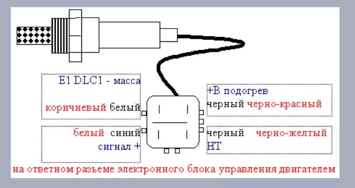 Подключение датчика лямбда зонд Датчик кислорода схема