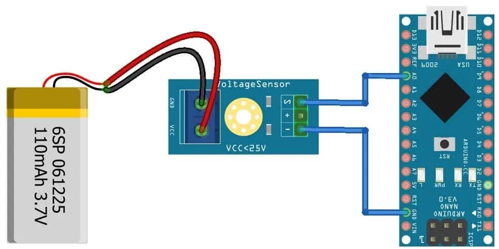 Подключение датчика напряжения к ардуино Interfacing 0-25V DC Voltage Sensor with Arduino