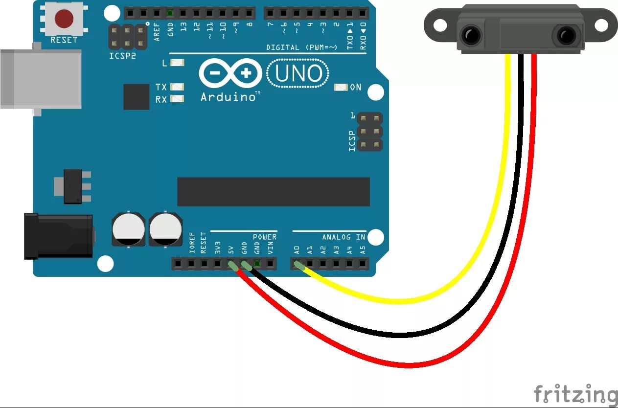 Подключение датчика напряжения к ардуино Ардуино: оптический датчик расстояния Sharp Класс робототехники