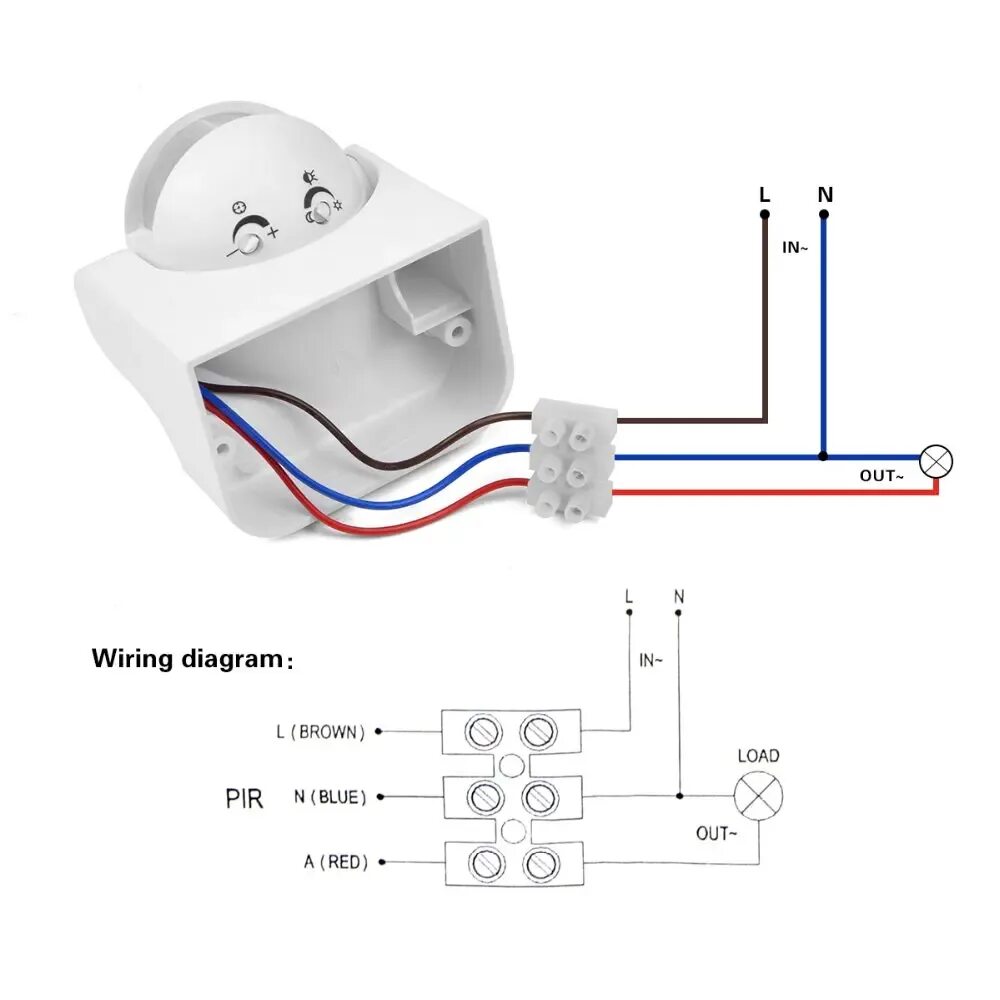 Подключение датчика нк3022 AIMENGTE High Sensitivity AC110V, 220V 180 Degree Energy-Saving indoor PIR Infra