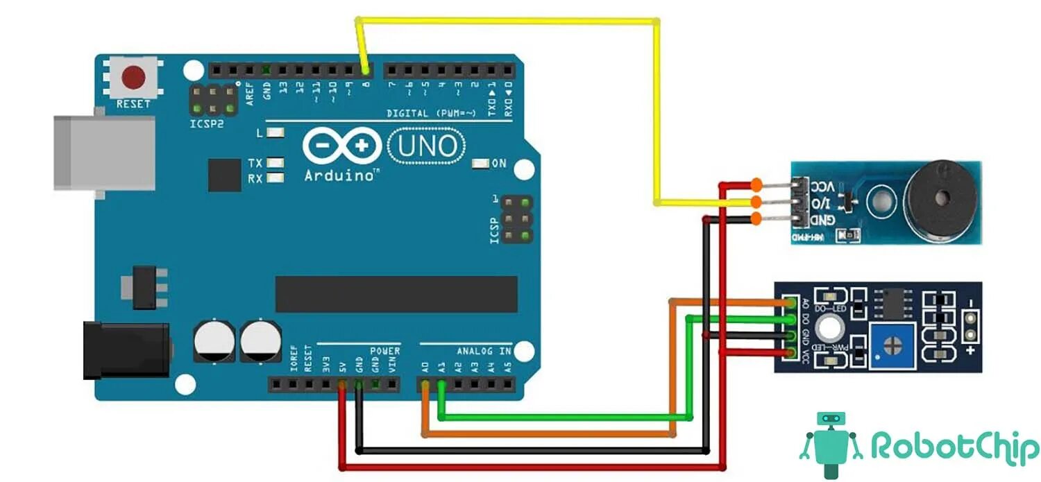 Подключение датчика огня Обзор модуль пламени для Arduino - RobotChip