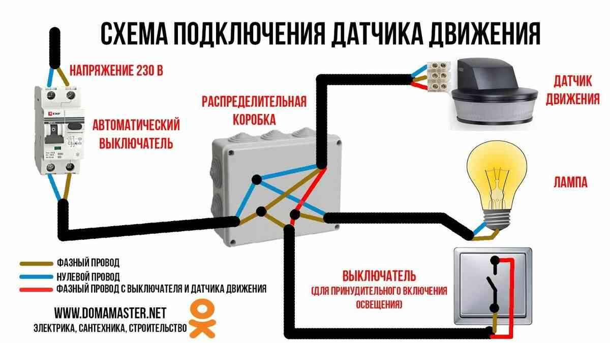 Подключение датчика освещения через выключатель Схема подсоединения датчика света - Аmk-Stroy.su
