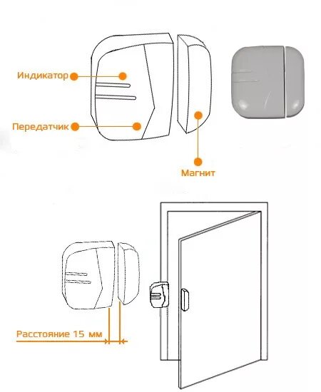 Подключение датчика открытия двери Купить беспроводной датчик открытия двери/окна CARCAM DS-02