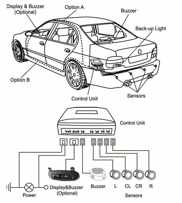 Подключение датчика парковки Best Quality Car Parking Reversing Reverse Backup Radar Sensor Car Park Assistan