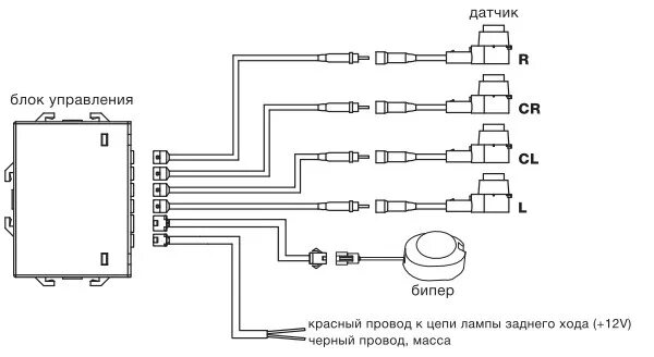 Подключение датчика парковки схема Система парковки для заднего бампера ParkMaster 4XJ50 - Opel Astra H, 1,6 л, 201