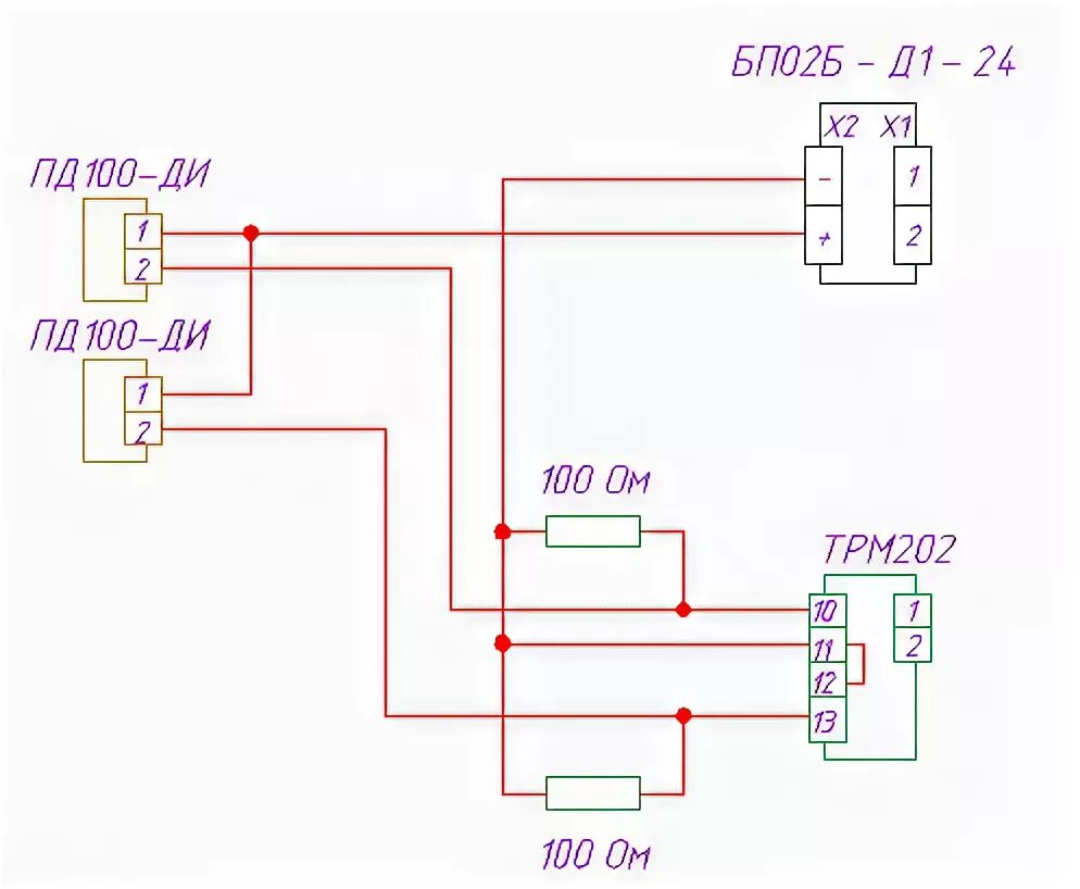 Подключение датчика пд100 ПД100 и ТРМ202