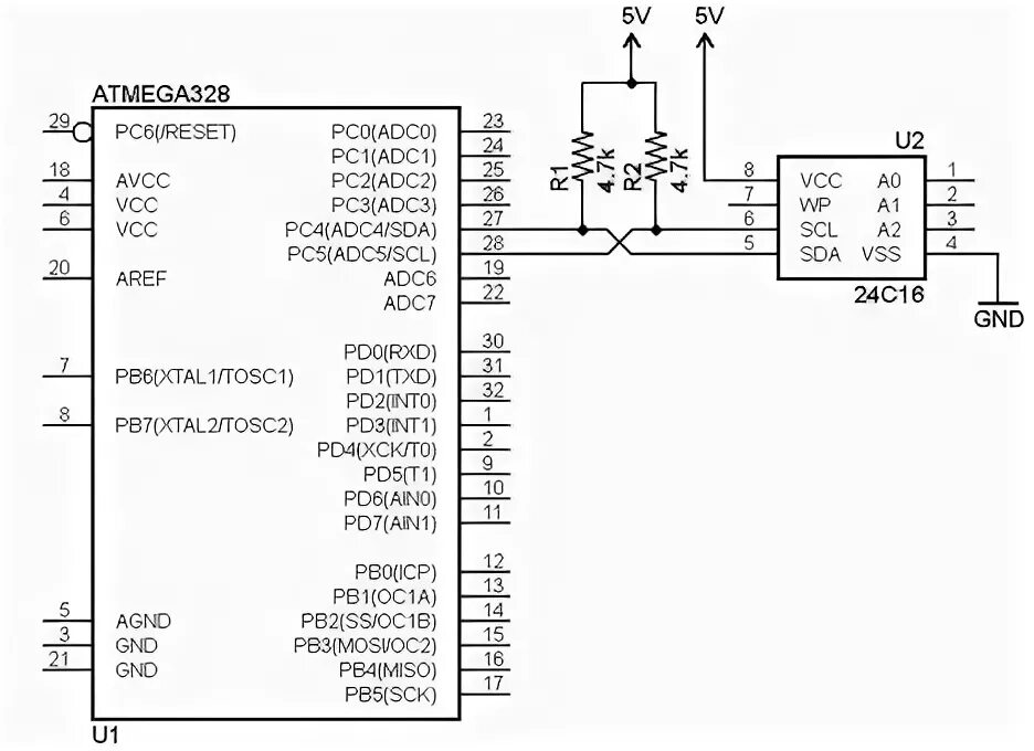 Подключение датчика по i2c atmega ассемблер I2C (also referred as IIC or TWI) is widely used interface in embedded applicati