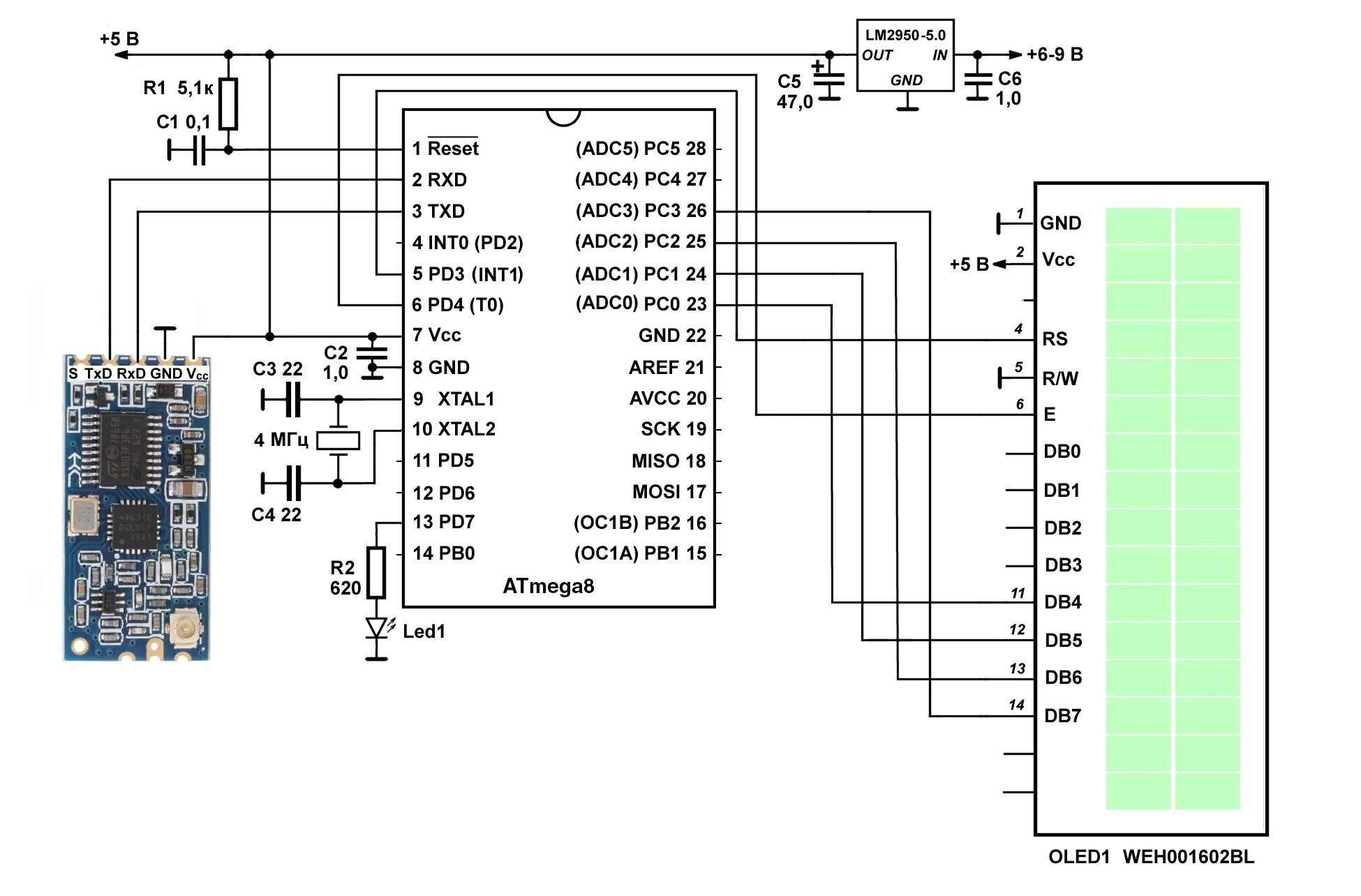 Подключение датчика по i2c atmega ассемблер Приемопередатчик HC-12 и датчик температуры DS18b20 на AVR-ассемблере / Habr