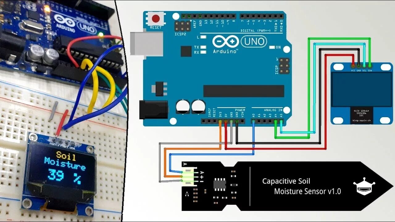 Подключение датчика почвы к ардуино Interfacing Capacitive Soil Moisture Sensor v1.2/v2 with Arduino & Monitoring on