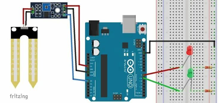 Подключение датчика почвы к ардуино Soil Moisture Sensor with Arduino Schematic Diagram Random Nerd Tutorials Arduin